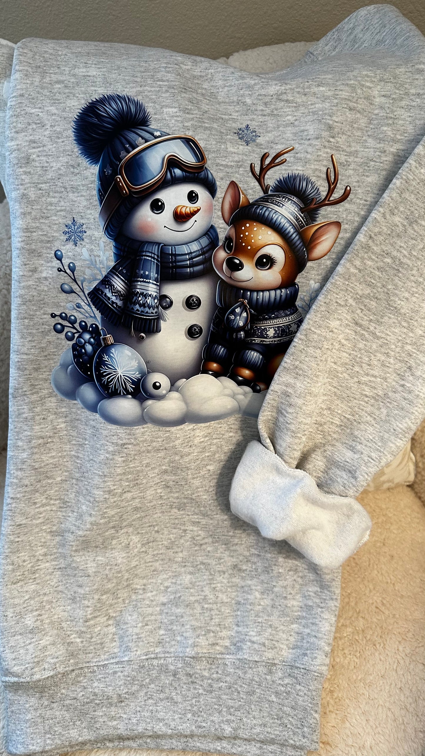 Blue Snowman & Reindeer